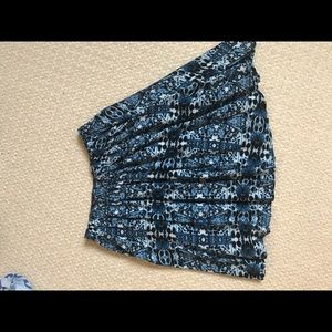A&F blue tribal mini skirt